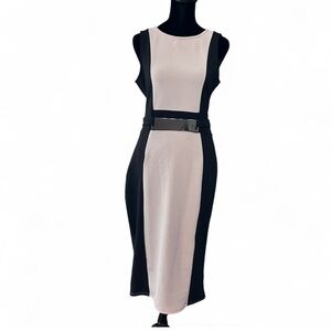 ALMOST FAMOUS Monochrome Midi Sleeveless Dress WIth Cute Metal Bell L Exellent C